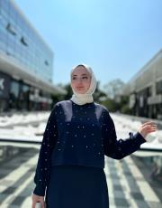 lacivert taşlı crop scuba sweat 2