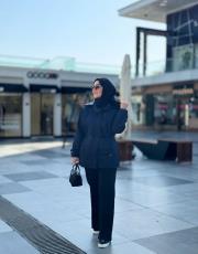 lacivert deri detaylı trençkot 3