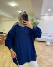 saks mavi 50590 triko kazak 2