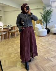 füme 50659 kısa triko hırka 2