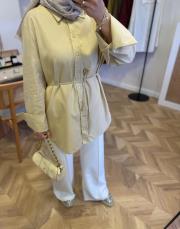 açık krem keten gömlek 3