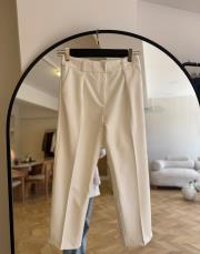 beyaz krep havuç pantolon