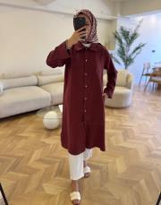 bordo 4529 çıtçıtlı kap