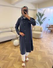 lacivert 4529 çıtçıtlı kap