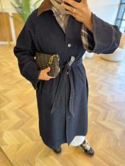 lacivert denim trench 2