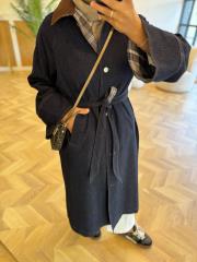 lacivert denim trench 5