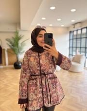 mürdüm etnik desen ceket 3