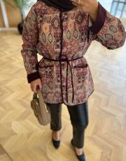 mürdüm etnik desen ceket 4