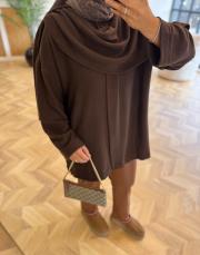 kahve şal kapama detaylı hırka 4