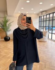 lacivert şal kapama detaylı hırka 2