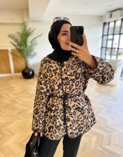 siyah leopar  kapitone kap