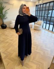 lacivert 1504 triko elbise