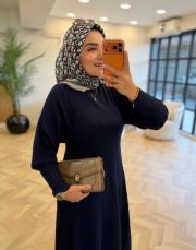 lacivert 1504 triko elbise 4